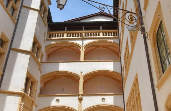 Courtyard of the Gadagne Museum on the Place Petit Collège