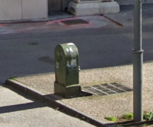 At 1 Quai des Célestins, at the level of Rue du Temple on the Saône side 